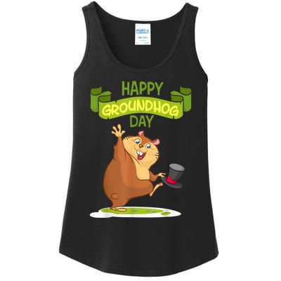 Happy Groundhog Day Funny Groundhog Day Ladies Essential Tank