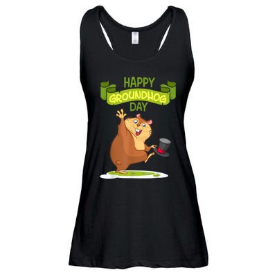 Happy Groundhog Day Funny Groundhog Day Ladies Essential Flowy Tank