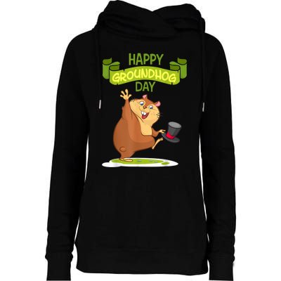 Happy Groundhog Day Funny Groundhog Day Womens Funnel Neck Pullover Hood