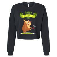 Happy Groundhog Day Funny Groundhog Day Cropped Pullover Crew