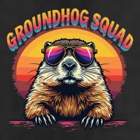 Happy Groundhog Day 2025 Funny Groundhog Squad Gift 7 Panel Mesh Trucker Snapback Hat