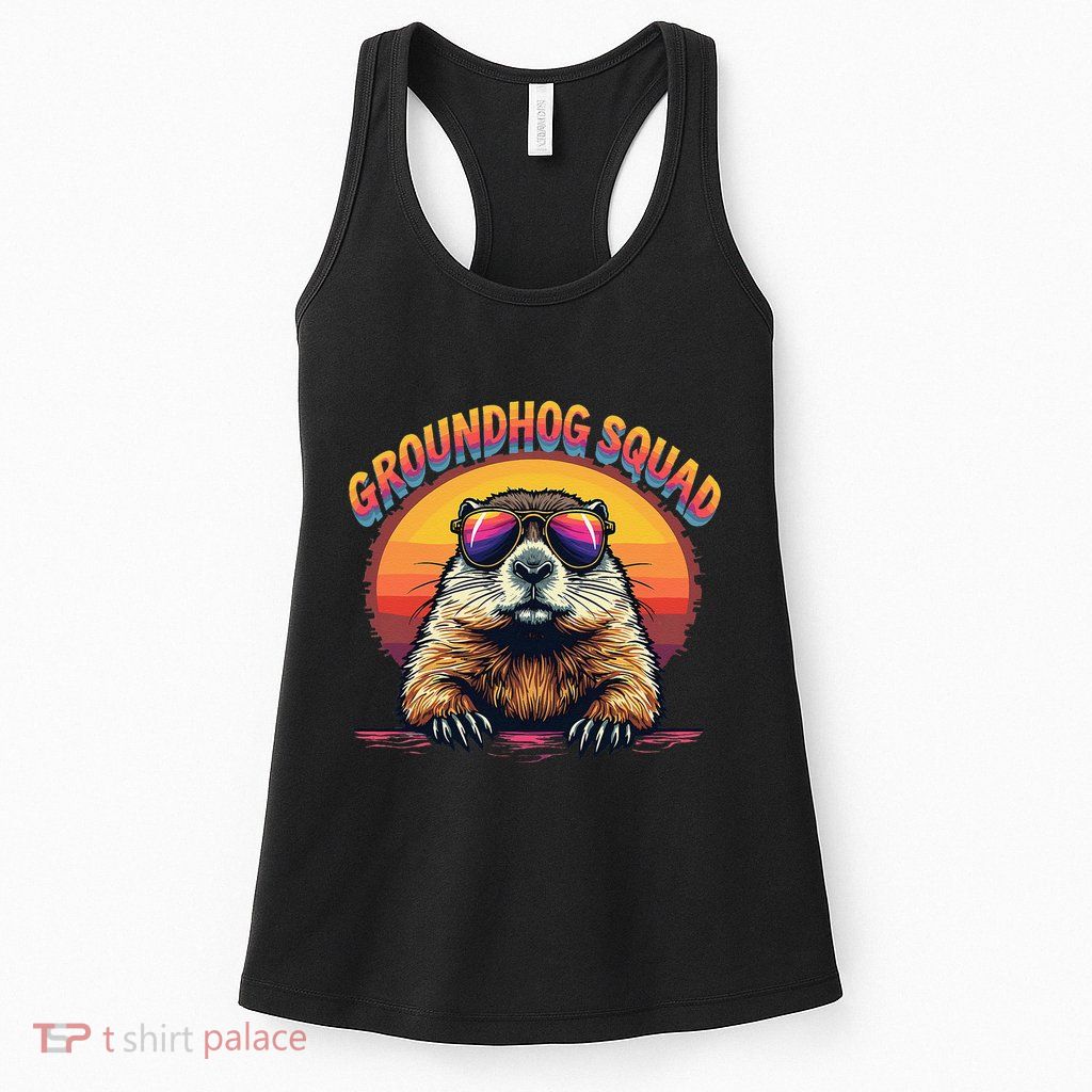 Happy Groundhog Day 2025 Funny Groundhog Squad Gift Womens Tank Top