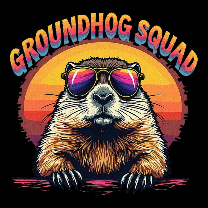 Happy Groundhog Day 2025 Funny Groundhog Squad Gift Zip Tote Bag