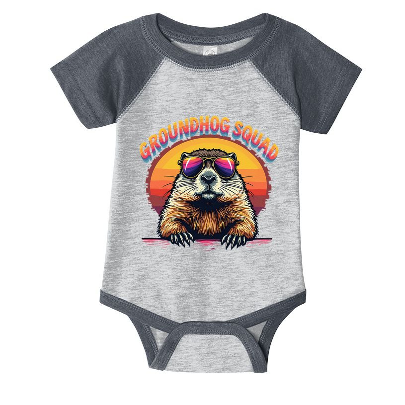 Happy Groundhog Day 2025 Funny Groundhog Squad Gift Infant Baby Jersey Bodysuit