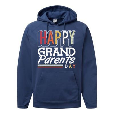 Happy Grandparents Day Grandparents Day Performance Fleece Hoodie