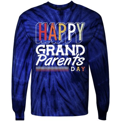 Happy Grandparents Day Grandparents Day Tie-Dye Long Sleeve Shirt