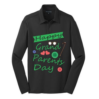 HAPPY GRANDPARENTS DAY T Silk Touch Performance Long Sleeve Polo