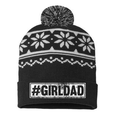 Hashtag Girl Dad Fathers Day Gift From Wife Or Daughter USA-Made Snowflake Beanie