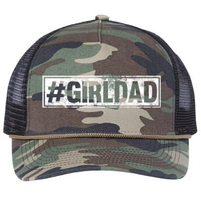 Hashtag Girl Dad Fathers Day Gift From Wife Or Daughter Retro Rope Trucker Hat Cap