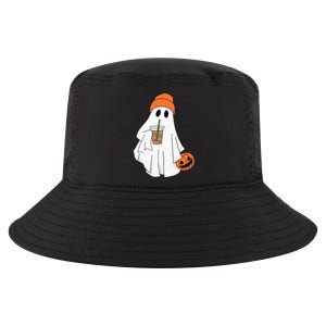 Halloween Ghost Drinking Coffee Ghost Ice Coffee Cool Comfort Performance Bucket Hat