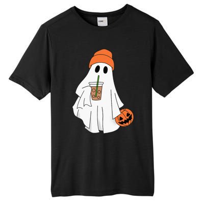 Halloween Ghost Drinking Coffee Ghost Ice Coffee Tall Fusion ChromaSoft Performance T-Shirt