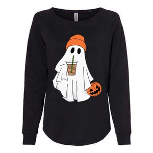 Halloween Ghost Drinking Coffee Ghost Ice Coffee Womens California Wash Sweatshirt