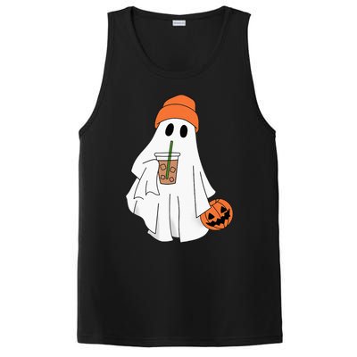 Halloween Ghost Drinking Coffee Ghost Ice Coffee PosiCharge Competitor Tank