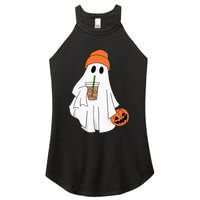 Halloween Ghost Drinking Coffee Ghost Ice Coffee Women's Perfect Tri Rocker Tank