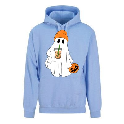 Halloween Ghost Drinking Coffee Funny Ghost Ice Coffee Gift Unisex Surf Hoodie