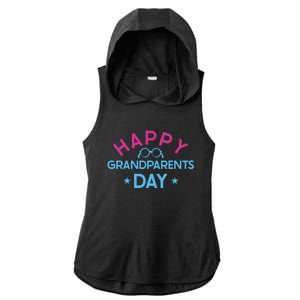 Happy Grandparents Day Celebration Graphic Ladies PosiCharge Tri-Blend Wicking Draft Hoodie Tank