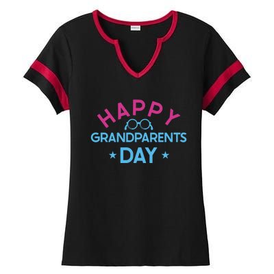 Happy Grandparents Day Celebration Graphic Ladies Halftime Notch Neck Tee