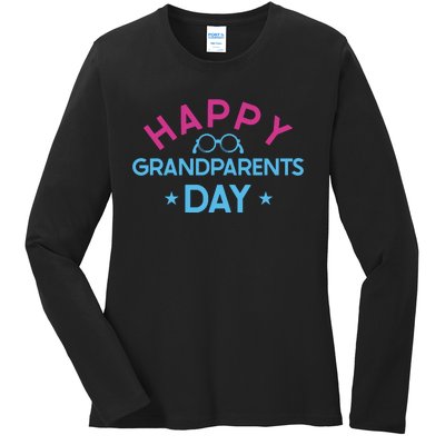 Happy Grandparents Day Celebration Graphic Ladies Long Sleeve Shirt