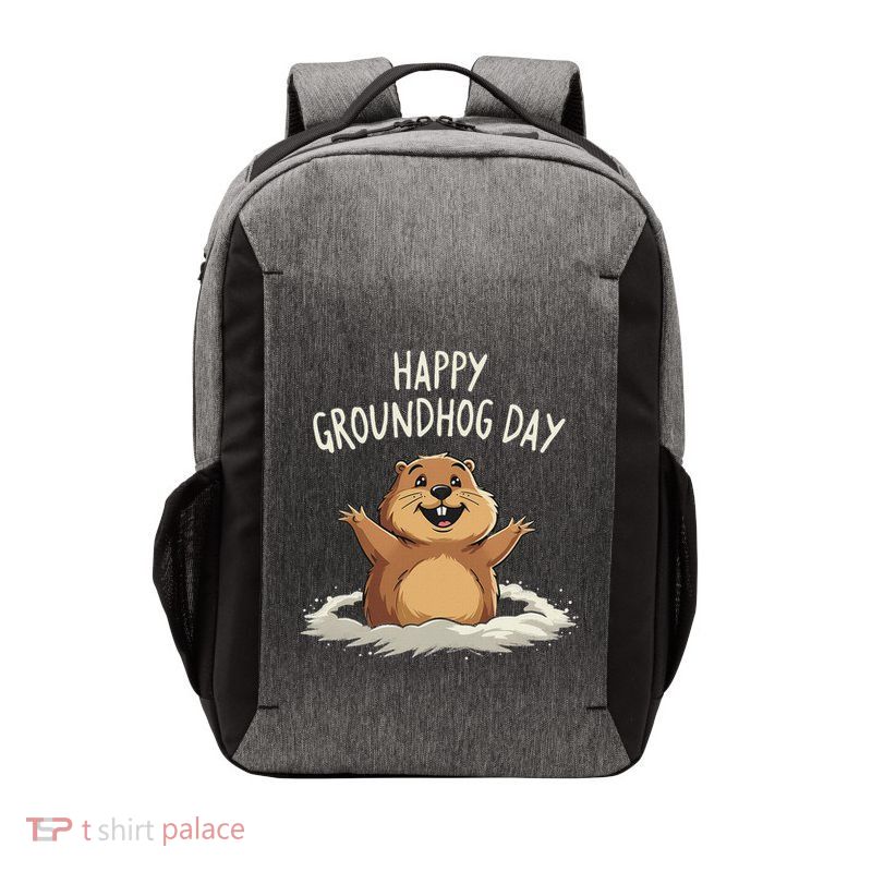 Happy Groundhog Day 2025 Vector Backpack