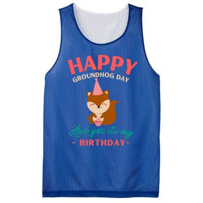 Happy Groundhog Day Birthday Groundhog Lovers Gift Mesh Reversible Basketball Jersey Tank