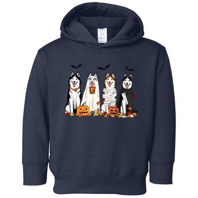 Husky Ghost Dogs Halloween Toddler Hoodie