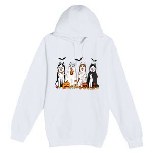 Husky Ghost Dogs Halloween Premium Pullover Hoodie