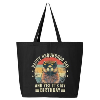 Happy Groundhog Day Birthday Cool Groundhog With Sunglasses 25L Jumbo Tote