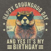 Happy Groundhog Day Birthday Cool Groundhog With Sunglasses Cotton Canvas Backpack