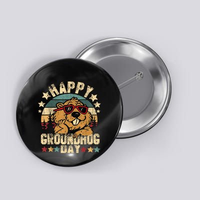 Happy Groundhog Day Ground Hog With Animal Lover Button