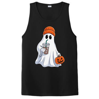 Halloween Ghost Drinking Coffee Ghost Ice Coffee PosiCharge Competitor Tank