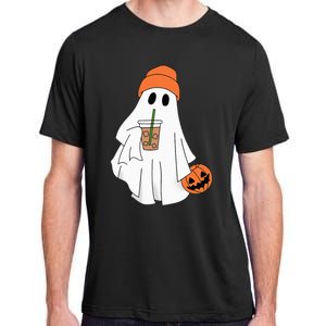 Halloween Ghost Drinking Coffee Ghost Ice Coffee Adult ChromaSoft Performance T-Shirt