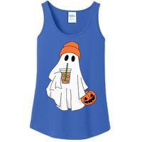 Halloween Ghost Drinking Coffee Ghost Ice Coffee Ladies Essential Tank