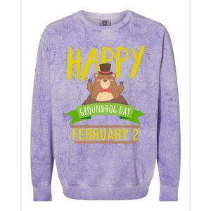 Happy Groundhog Day Respect The Groundhog Gift Colorblast Crewneck Sweatshirt