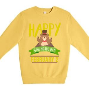 Happy Groundhog Day Respect The Groundhog Gift Premium Crewneck Sweatshirt