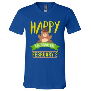 Happy Groundhog Day Respect The Groundhog Gift V-Neck T-Shirt