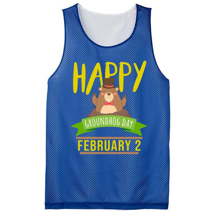 Happy Groundhog Day Respect The Groundhog Gift Mesh Reversible Basketball Jersey Tank