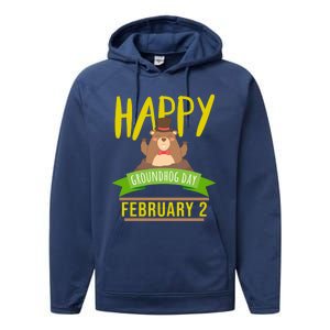 Happy Groundhog Day Respect The Groundhog Gift Performance Fleece Hoodie