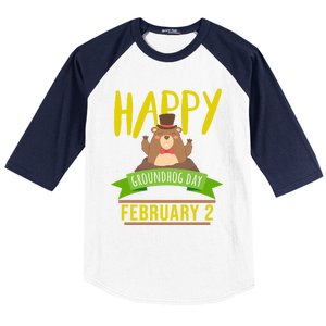 Happy Groundhog Day Respect The Groundhog Gift Baseball Sleeve Shirt