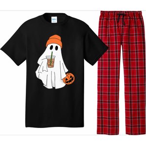 Halloween Ghost Drinking Coffee Ghost Ice Coffee Pajama Set