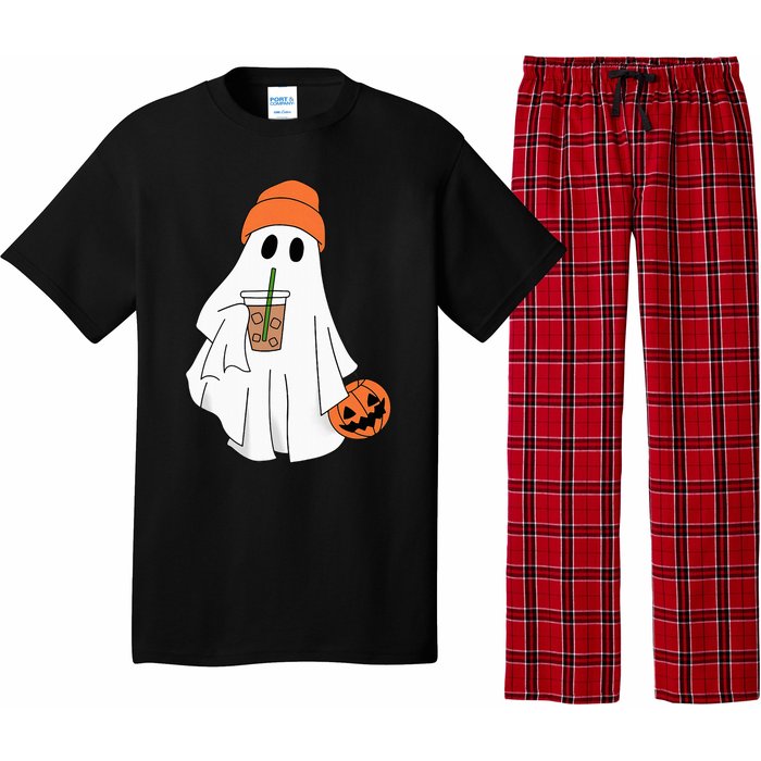 Halloween Ghost Drinking Coffee Ghost Ice Coffee Pajama Set