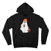 Halloween Ghost Drinking Coffee Ghost Ice Coffee Tall Hoodie