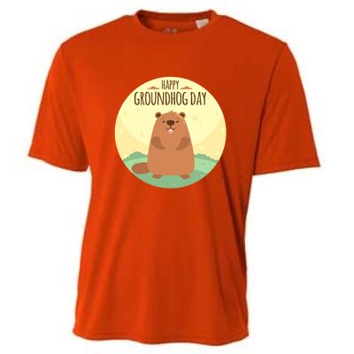 Happy Groundhog Day Gift Marmot Forecast For Spring Or Winter Gift Cooling Performance Crew T-Shirt