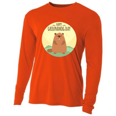 Happy Groundhog Day Gift Marmot Forecast For Spring Or Winter Gift Cooling Performance Long Sleeve Crew