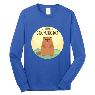 Happy Groundhog Day Gift Marmot Forecast For Spring Or Winter Gift Long Sleeve Shirt