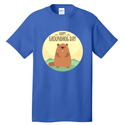 Happy Groundhog Day Gift Marmot Forecast For Spring Or Winter Gift Tall T-Shirt