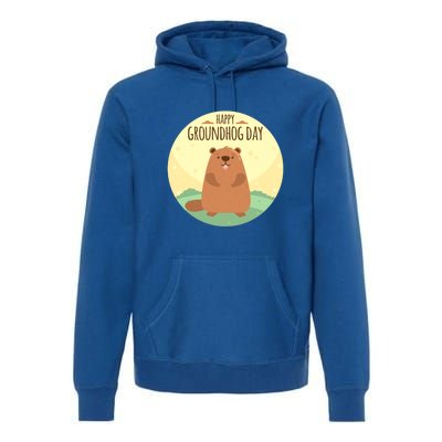 Happy Groundhog Day Gift Marmot Forecast For Spring Or Winter Gift Premium Hoodie