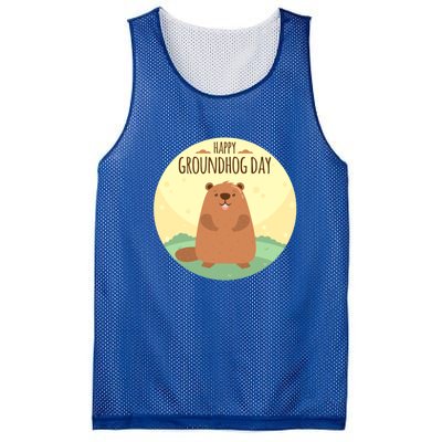 Happy Groundhog Day Gift Marmot Forecast For Spring Or Winter Gift Mesh Reversible Basketball Jersey Tank