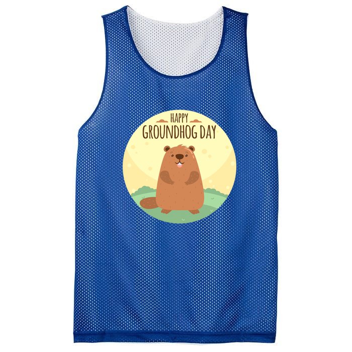 Happy Groundhog Day Gift Marmot Forecast For Spring Or Winter Gift Mesh Reversible Basketball Jersey Tank