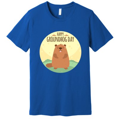 Happy Groundhog Day Gift Marmot Forecast For Spring Or Winter Gift Premium T-Shirt