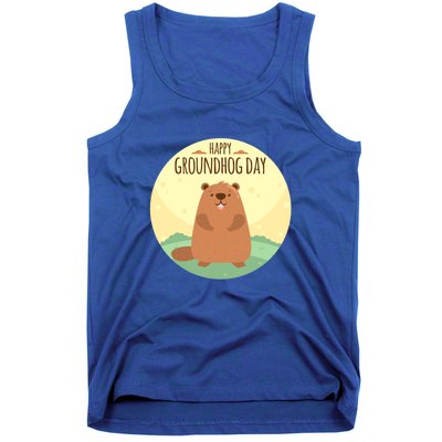 Happy Groundhog Day Gift Marmot Forecast For Spring Or Winter Gift Tank Top